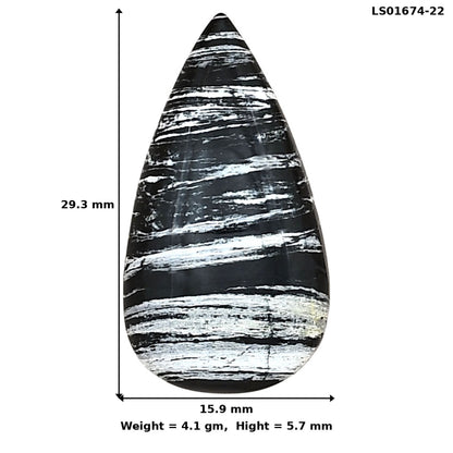 Silver Leaf Obsidian 29.3x15.9x5.7 mm Marquise Gemstone LS01674-22