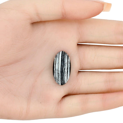 Silver Leaf Obsidian 24.4x13x6 mm Oval Gemstone LS01677-22