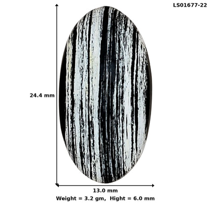 Silver Leaf Obsidian 24.4x13x6 mm Oval Gemstone LS01677-22