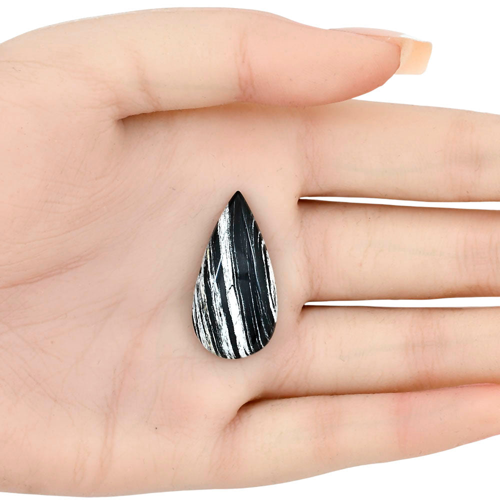 Silver Leaf Obsidian 30.8x15.8x5.5 mm Pear Gemstone LS01680-22
