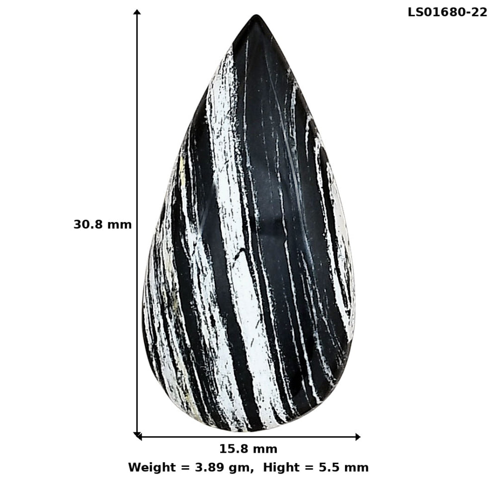 Silver Leaf Obsidian 30.8x15.8x5.5 mm Pear Gemstone LS01680-22