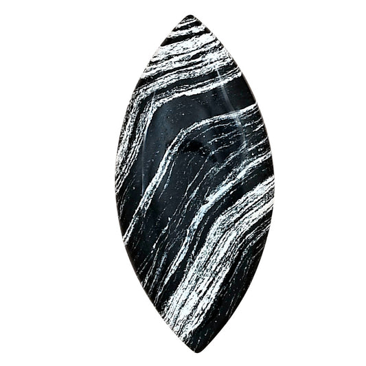 Silver Leaf Obsidian 35.15x16.6x5.7 mm Pear Gemstone LS01682-22