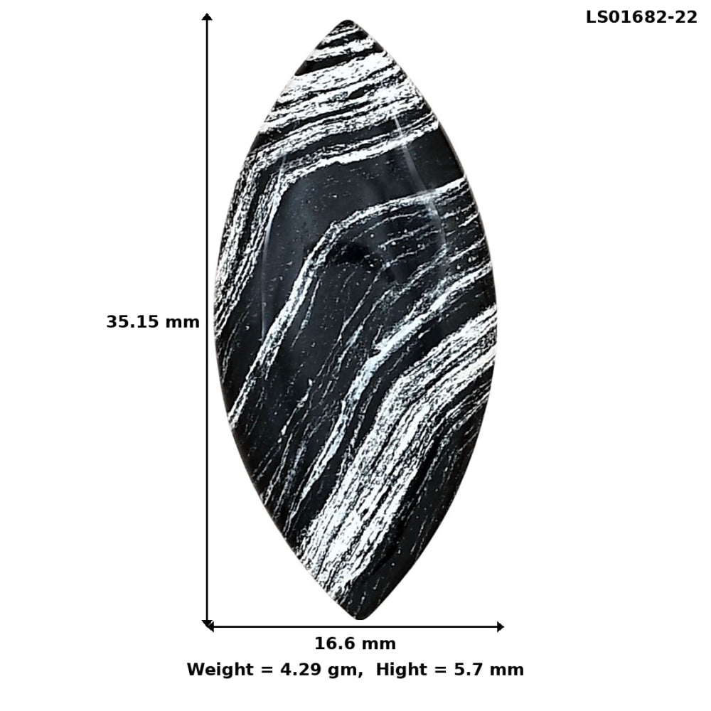 Silver Leaf Obsidian 35.15x16.6x5.7 mm Pear Gemstone LS01682-22