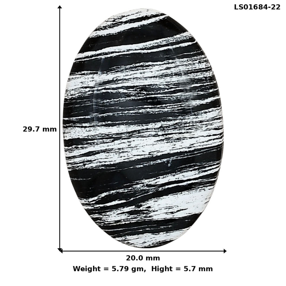 Silver Leaf Obsidian 29.7x20x5.7 mm Oval Gemstone LS01684-22