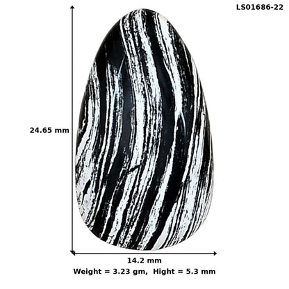 Silver Leaf Obsidian 24.65x14.2x5.3 mm Fancy Gemstone LS01686-22