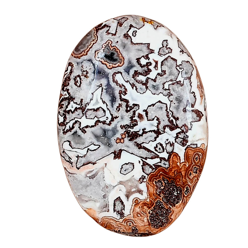 Rosetta Picture Jasper 32.2x21.8x5.5 mm Oval Gemstone LS01719-24