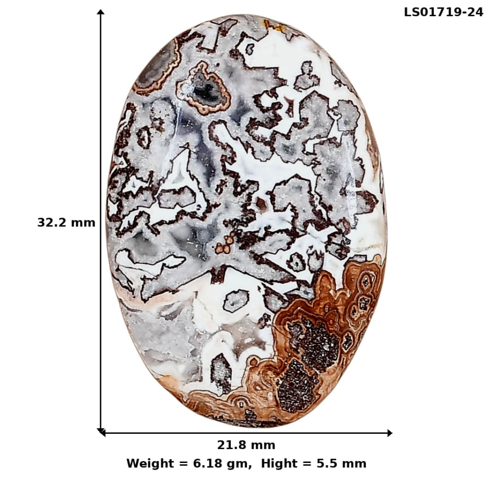 Rosetta Picture Jasper 32.2x21.8x5.5 mm Oval Gemstone LS01719-24