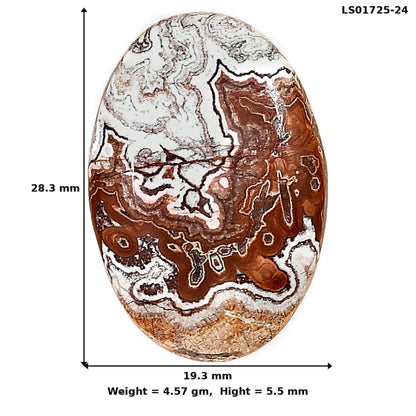 Rosetta Picture Jasper 28.3x19.3x5.5 mm Oval Gemstone LS01725-24