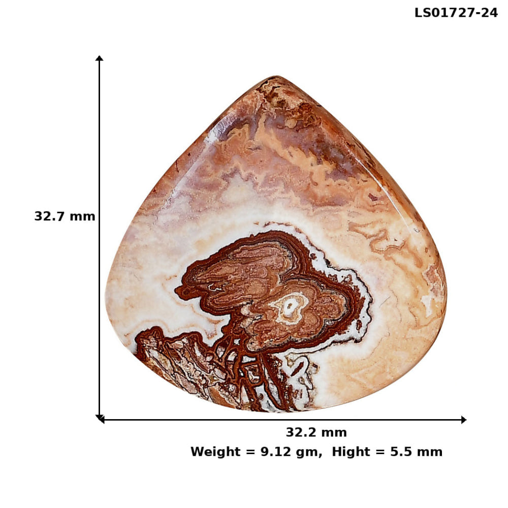 Rosetta Picture Jasper 32.7x32.2x5.5 mm Heart Gemstone LS01727-24