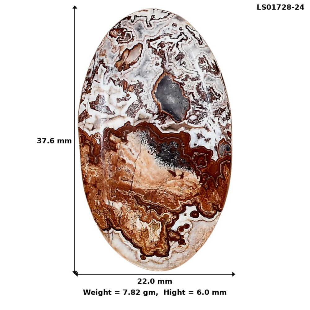 Rosetta Picture Jasper 37.6x22x6 mm Oval Gemstone LS01728-24