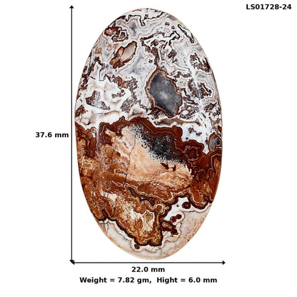 Rosetta Picture Jasper 37.6x22x6 mm Oval Gemstone LS01728-24