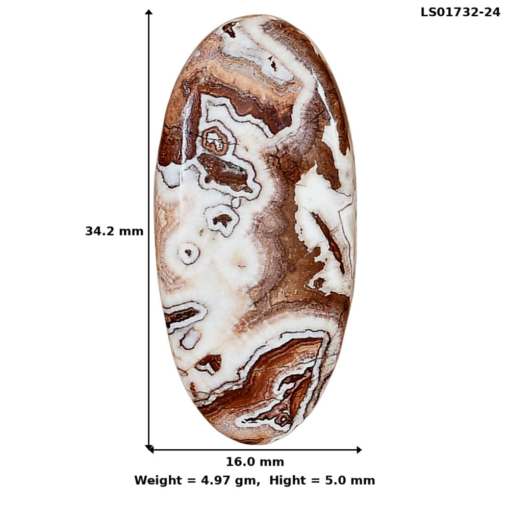 Rosetta Picture Jasper 34.2x16x5 mm Oval Gemstone LS01732-24