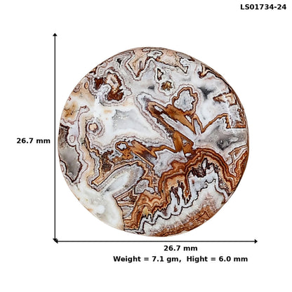Rosetta Picture Jasper 26.7x26.7x6 mm Round Gemstone LS01734-24