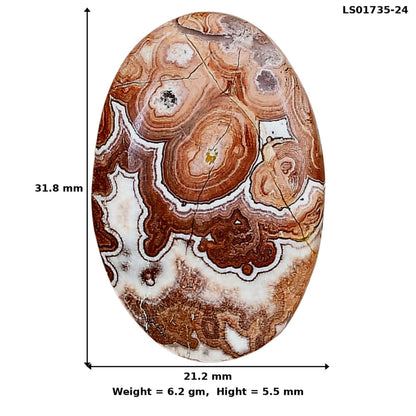 Rosetta Picture Jasper 31.8x21.2x5.5 mm Oval Gemstone LS01735-24