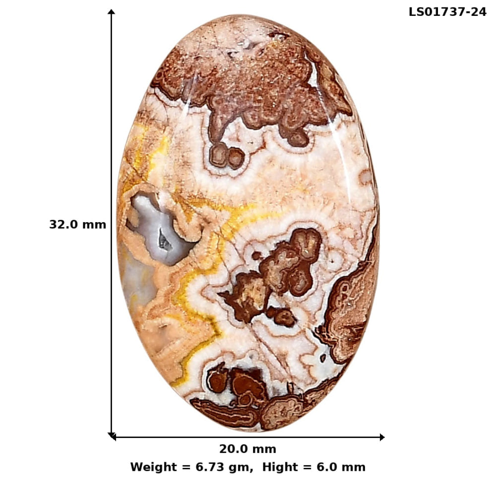 Rosetta Picture Jasper 32x20x6 mm Oval Gemstone LS01737-24