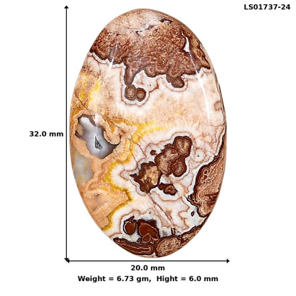 Rosetta Picture Jasper 32x20x6 mm Oval Gemstone LS01737-24