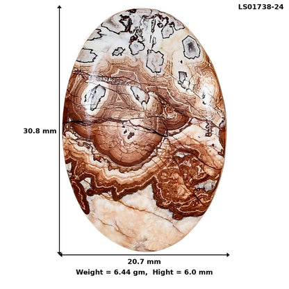 Rosetta Picture Jasper 30.8x20.7x6 mm Oval Gemstone LS01738-24