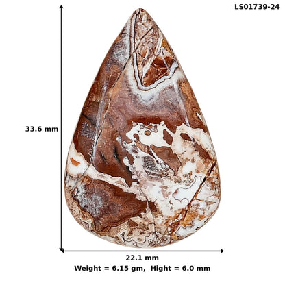 Rosetta Picture Jasper 33.6x22.1x6 mm Pear Gemstone LS01739-24