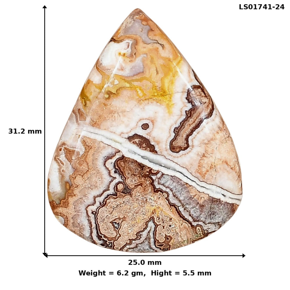 Rosetta Picture Jasper 31.2x25x5.5 mm Pear Gemstone LS01741-24