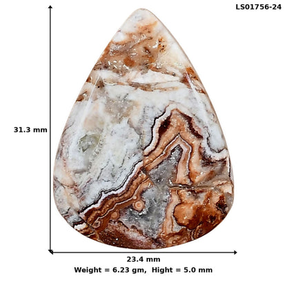 Rosetta Picture Jasper 31.3x23.4x5 mm Pear Gemstone LS01756-24