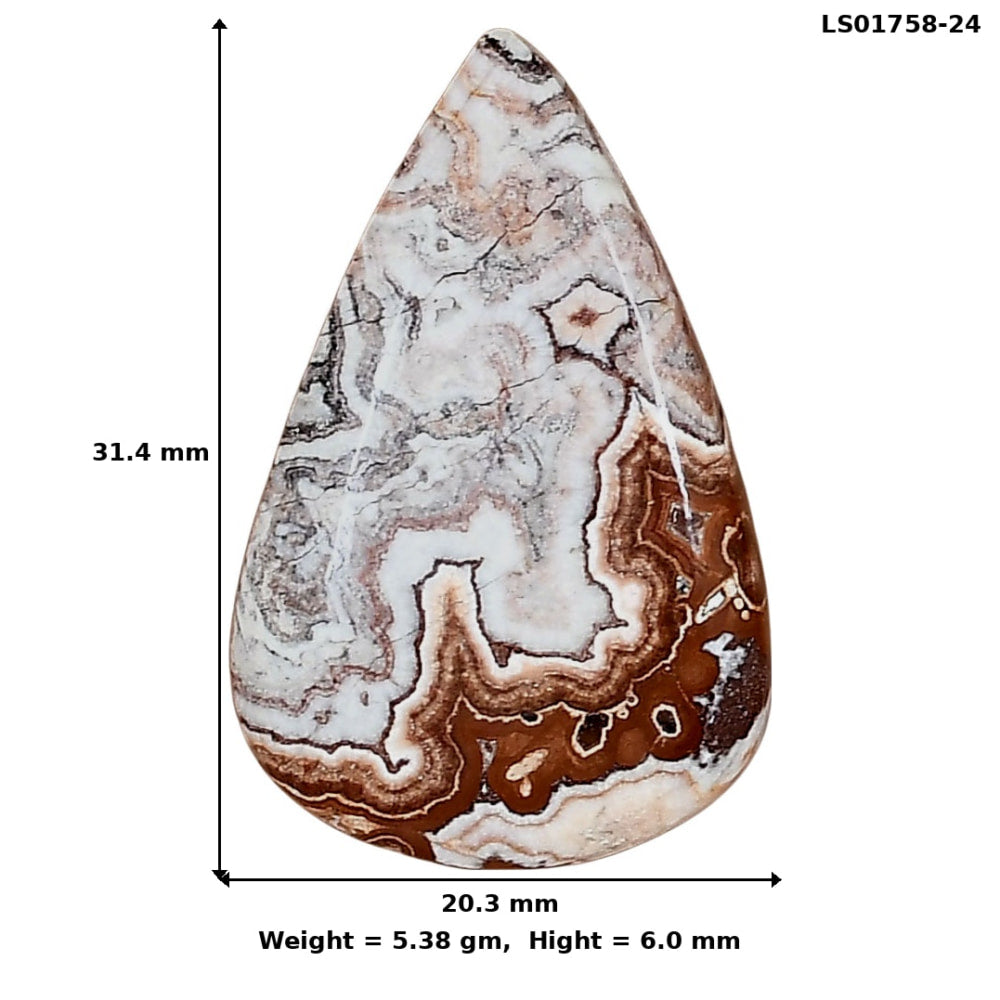 Rosetta Picture Jasper 31.4x20.3x6 mm Pear Gemstone LS01758-24