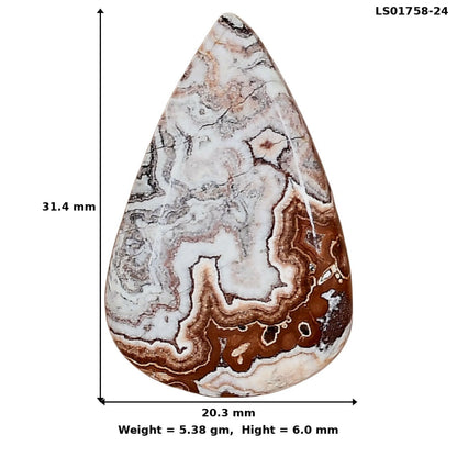 Rosetta Picture Jasper 31.4x20.3x6 mm Pear Gemstone LS01758-24