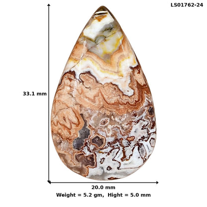Rosetta Picture Jasper 33.1x20x5 mm Pear Gemstone LS01762-24