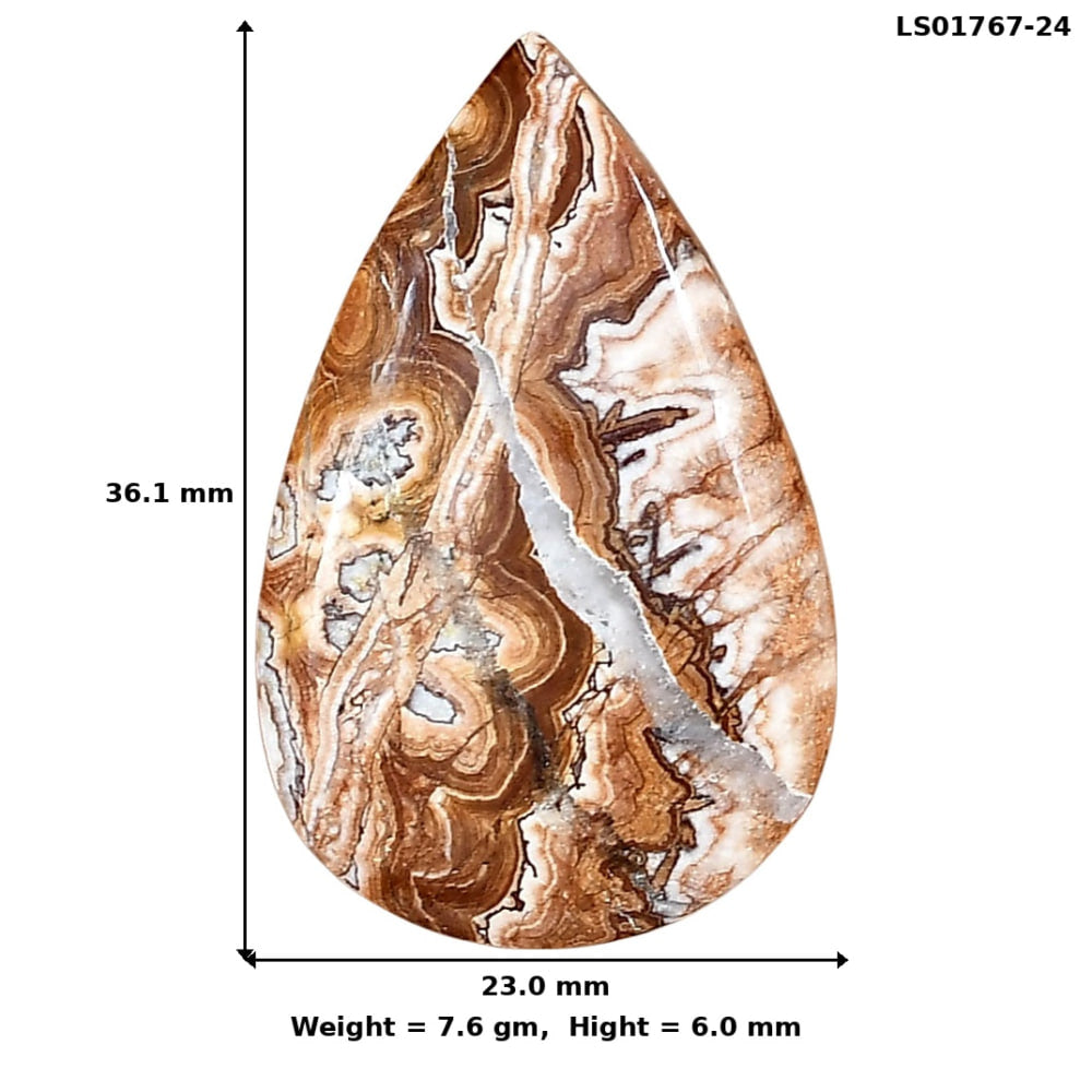 Rosetta Picture Jasper 36.1x23x6 mm Pear Gemstone LS01767-24