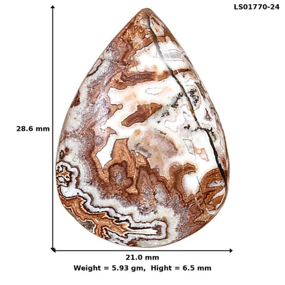 Rosetta Picture Jasper 28.6x21x6.5 mm Pear Gemstone LS01770-24