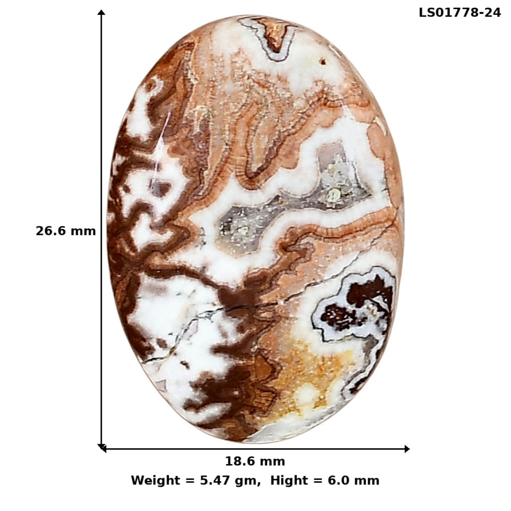 Rosetta Picture Jasper 26.6x18.6x6 mm Oval Gemstone LS01778-24