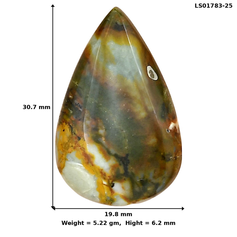 Rocky Butte Picture Jasper 30.7x19.8x6.2 mm Pear Gemstone LS01783-25