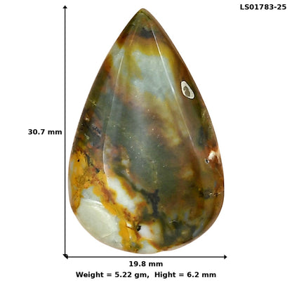 Rocky Butte Picture Jasper 30.7x19.8x6.2 mm Pear Gemstone LS01783-25