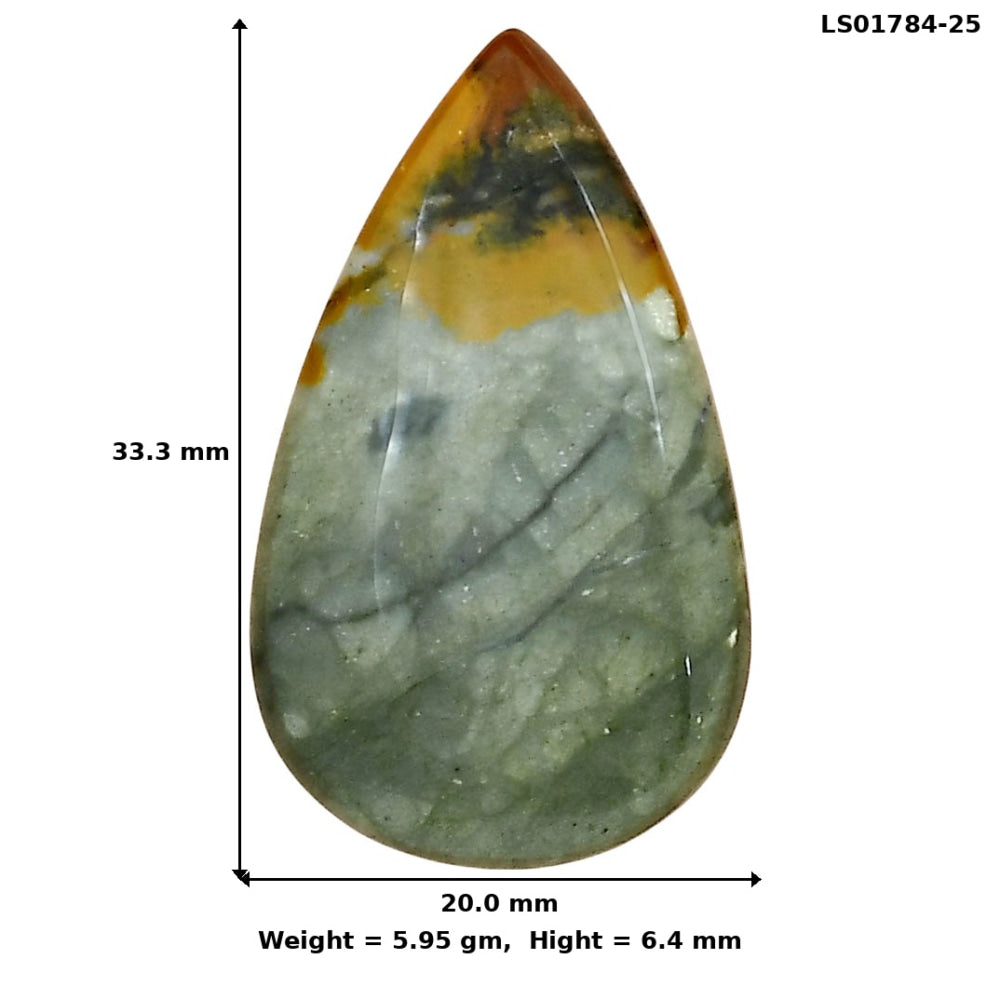 Rocky Butte Picture Jasper 33.3x20x6.4 mm Pear Gemstone LS01784-25