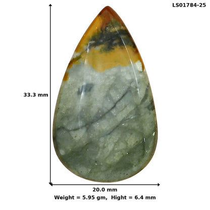 Rocky Butte Picture Jasper 33.3x20x6.4 mm Pear Gemstone LS01784-25