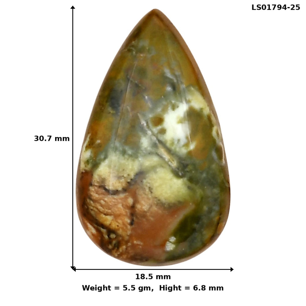 Rocky Butte Picture Jasper 30.7x18.5x6.8 mm Pear Gemstone LS01794-25