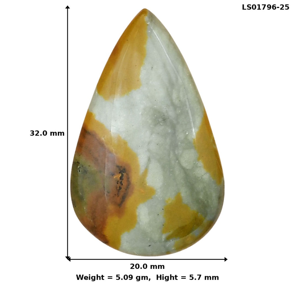 Rocky Butte Picture Jasper 32x20x5.7 mm Pear Gemstone LS01796-25