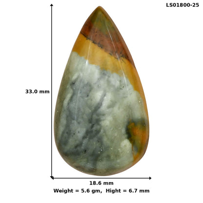 Rocky Butte Picture Jasper 33x18.6x6.7 mm Pear Gemstone LS01800-25