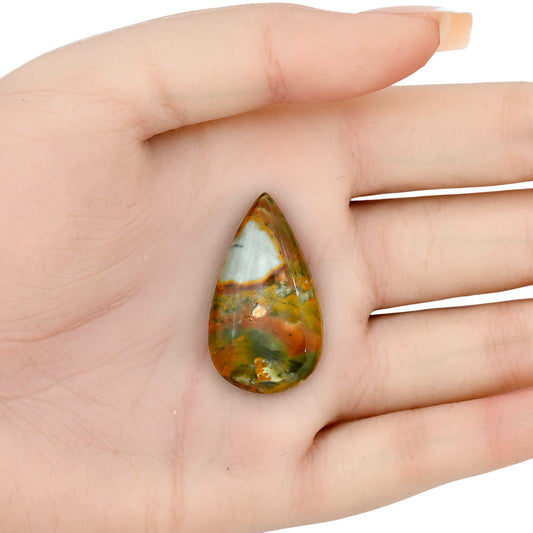 Rocky Butte Picture Jasper 33.8x19.5x6.4 mm Pear Gemstone LS01802-25
