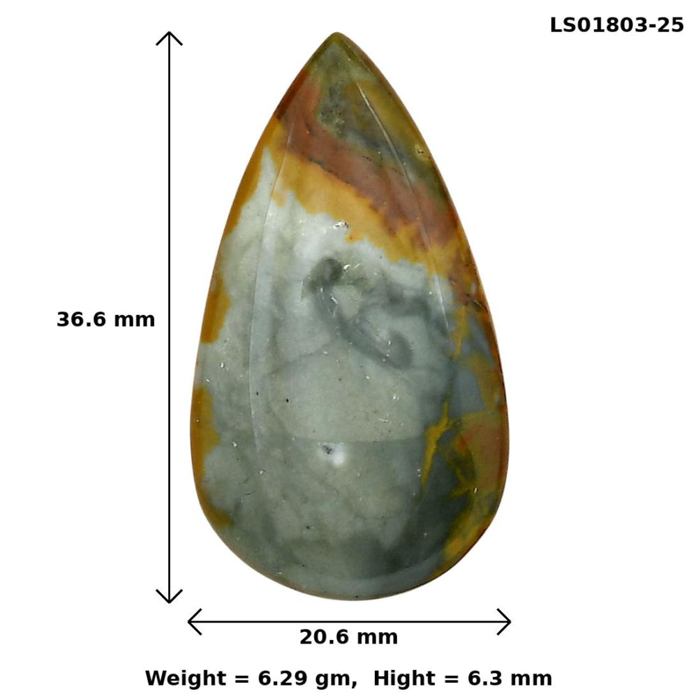 Rocky Butte Picture Jasper 36.6x20.6x6.3 mm Pear Gemstone LS01803-25