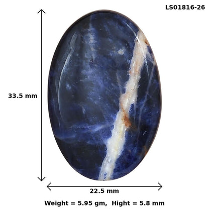 Sodalite 33.5x22.5x5.8 mm Oval Gemstone LS01816-26