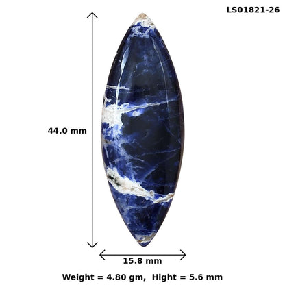 Sodalite 44x15.8x5.6 mm Marquise Gemstone LS01821-26