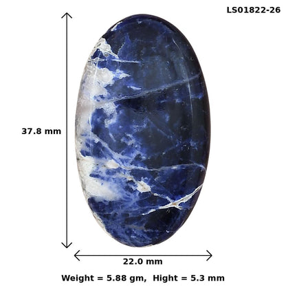 Sodalite 37.8x22x5.3 mm Oval Gemstone LS01822-26