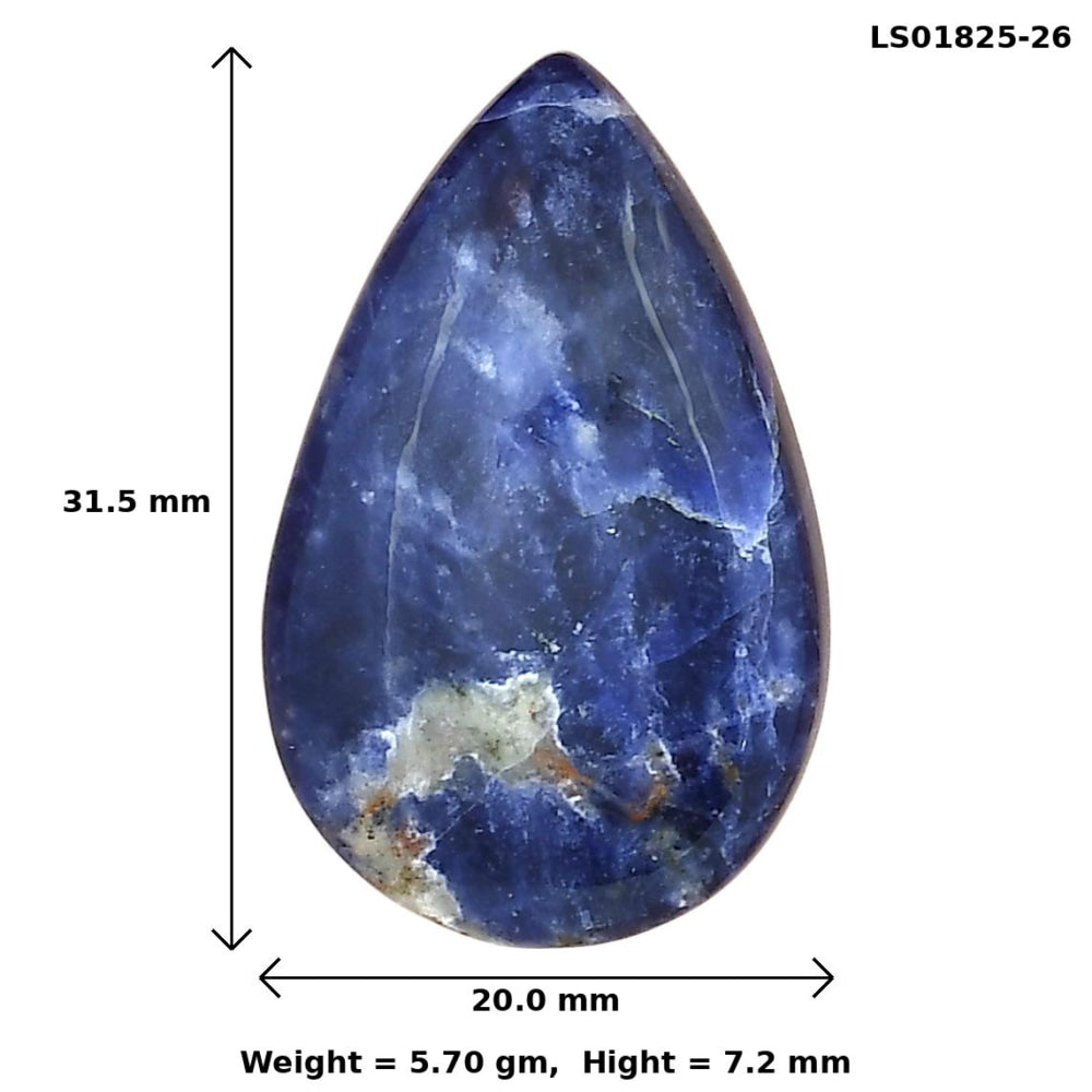 Sodalite 31.5x20x7.2 mm Pear Gemstone LS01825-26