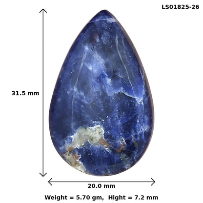 Sodalite 31.5x20x7.2 mm Pear Gemstone LS01825-26