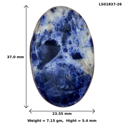 Sodalite 37x23.55x5.4 mm Oval Gemstone LS01837-26