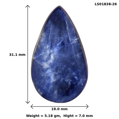 Sodalite 31.1x19x7 mm Pear Gemstone LS01838-26