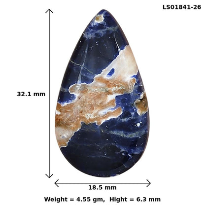 Sodalite 32.1x18.5x6.3 mm Pear Gemstone LS01841-26