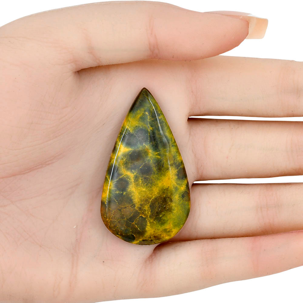 Ocean Jasper 46.5x27x5 mm Pear Gemstone LS01872-27
