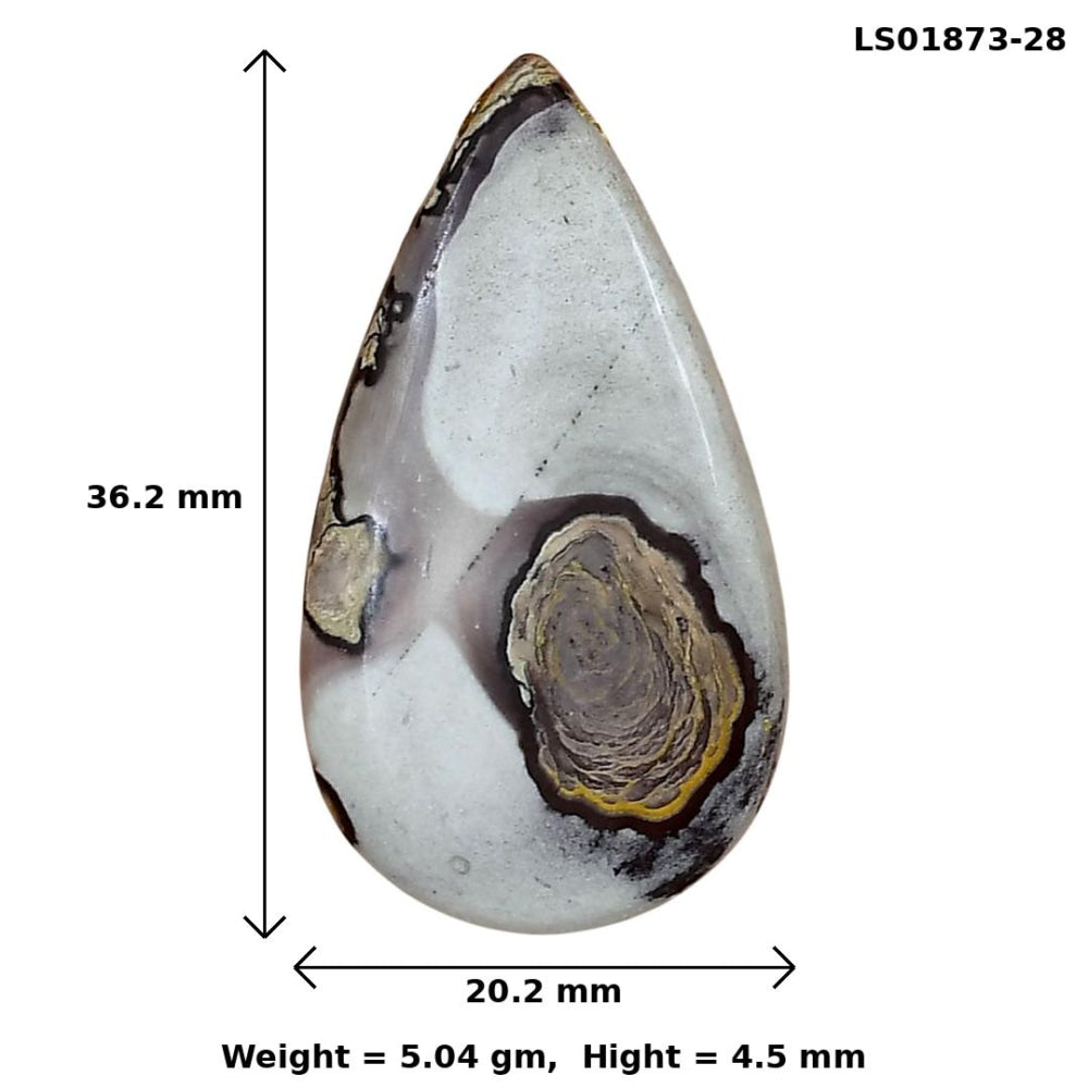 Coffee Bean Jasper 36.2x20.2x4.5 mm Pear Gemstone LS01873-28
