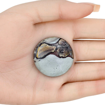 Coffee Bean Jasper 34.5x34.5x4.5 mm Round Gemstone LS01874-28